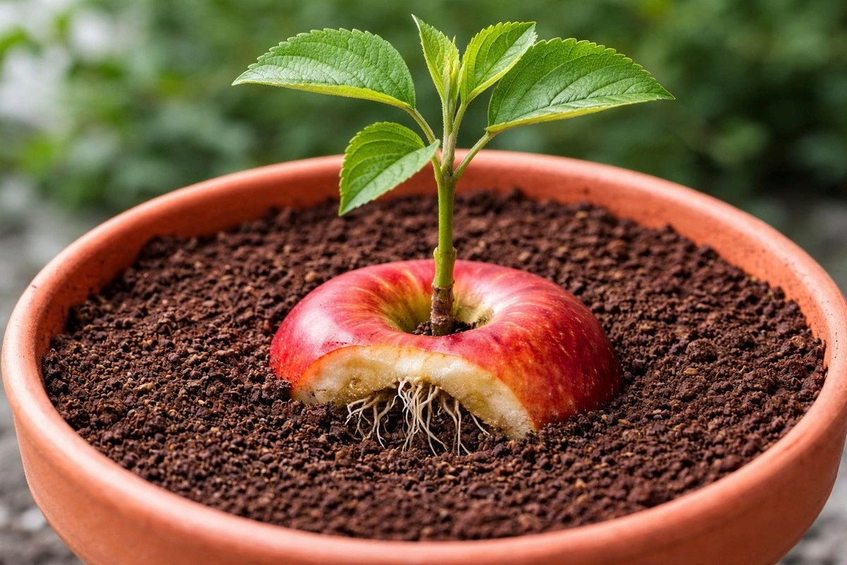Il segreto dei giardinieri: come coltivare un vero albero di mele in casa con un frutto comune
