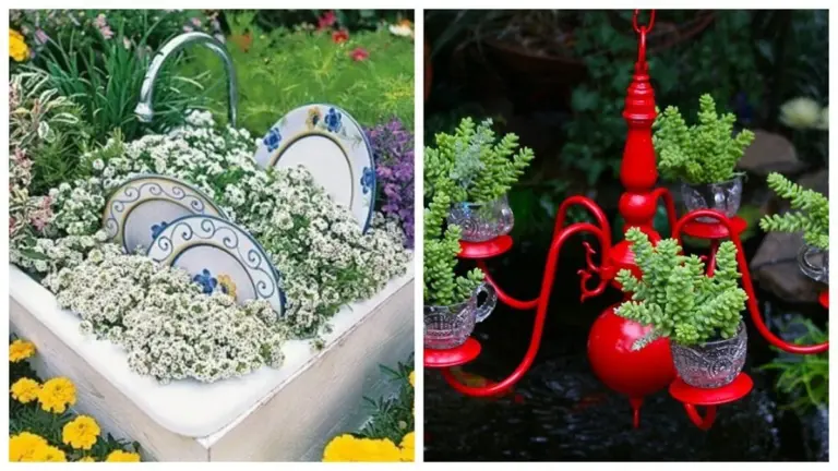 5 decorazioni da giardino fai-da-te con materiali di riciclo che hanno incuriosito i vicini