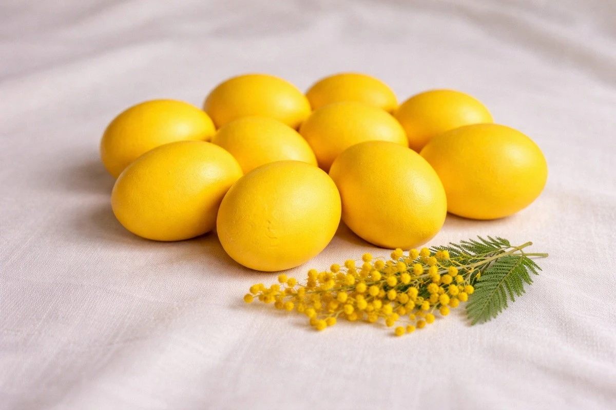 La scorza di cipolla è ormai un ricordo: basta un cucchiaio per uova di Pasqua color mimosa